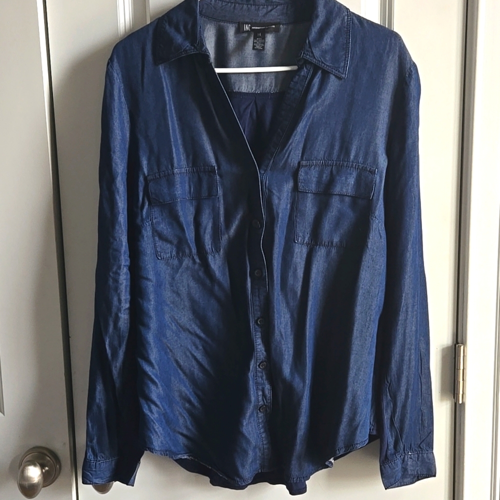 International Concepts Women's Satin Utility Shirt SIZE 14